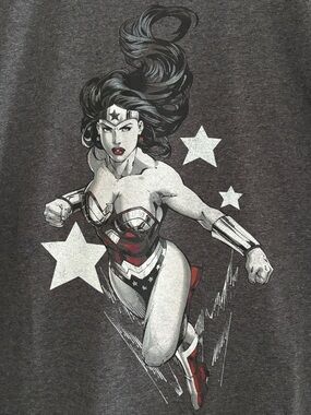 NWOT Wonder Woman Graphic Short Sleeve T-Shirt XL Charcoal Grey Soft Comic Tee